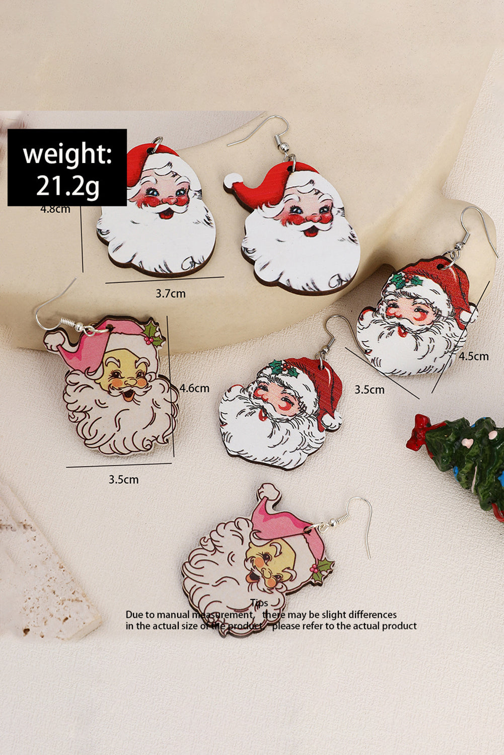SALE White 3 Pairs Christmas Santa Clause Pendant Hook Earrings