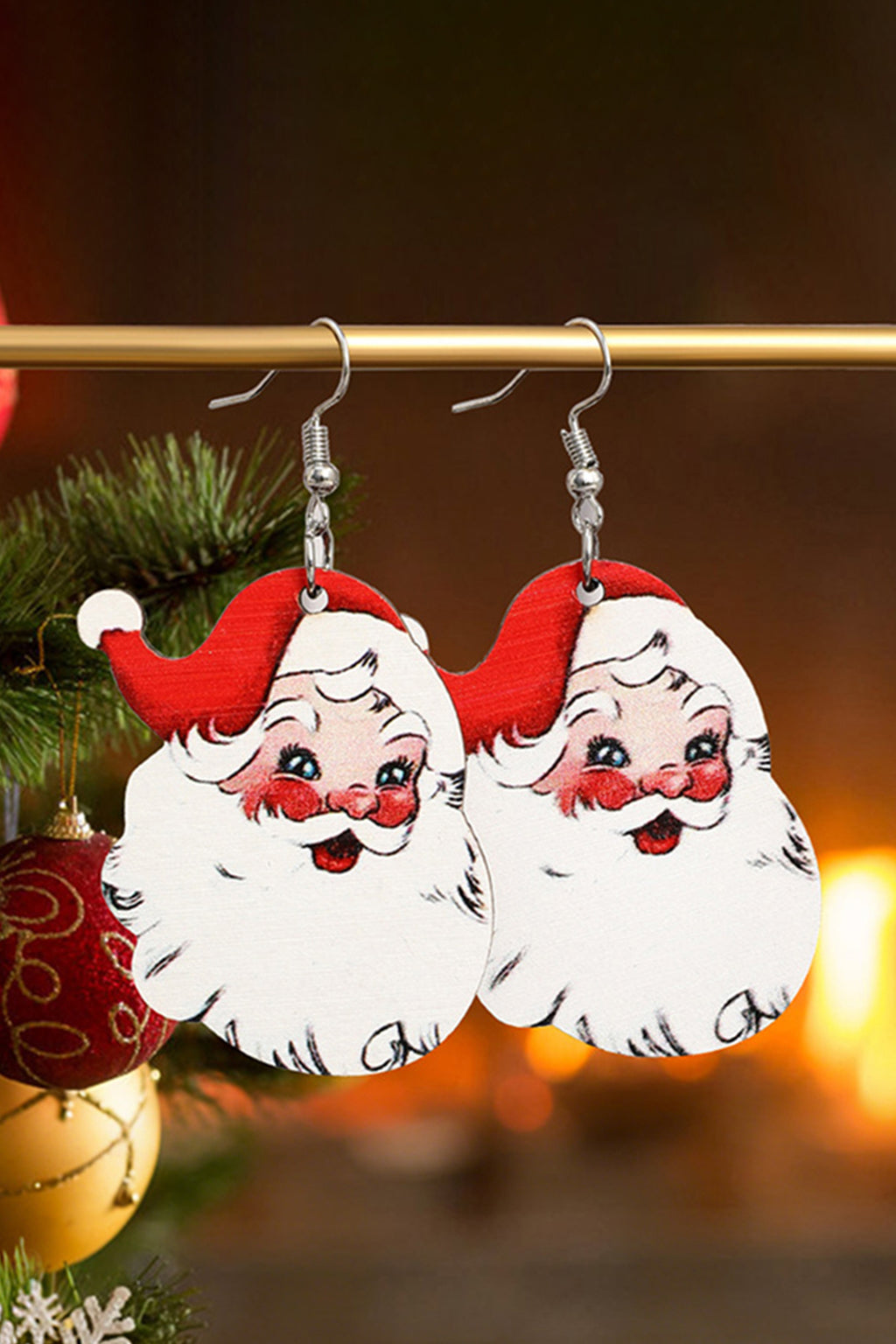SALE White 3 Pairs Christmas Santa Clause Pendant Hook Earrings