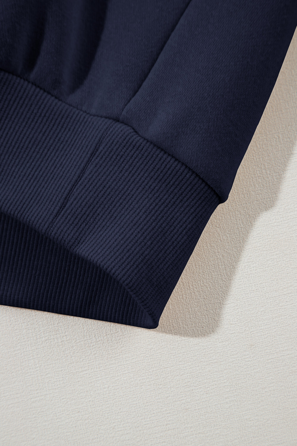 Navy Blue Solid Exposed Seams Hoodie and Joggers Activewear Set PLUS AVAILIBLE