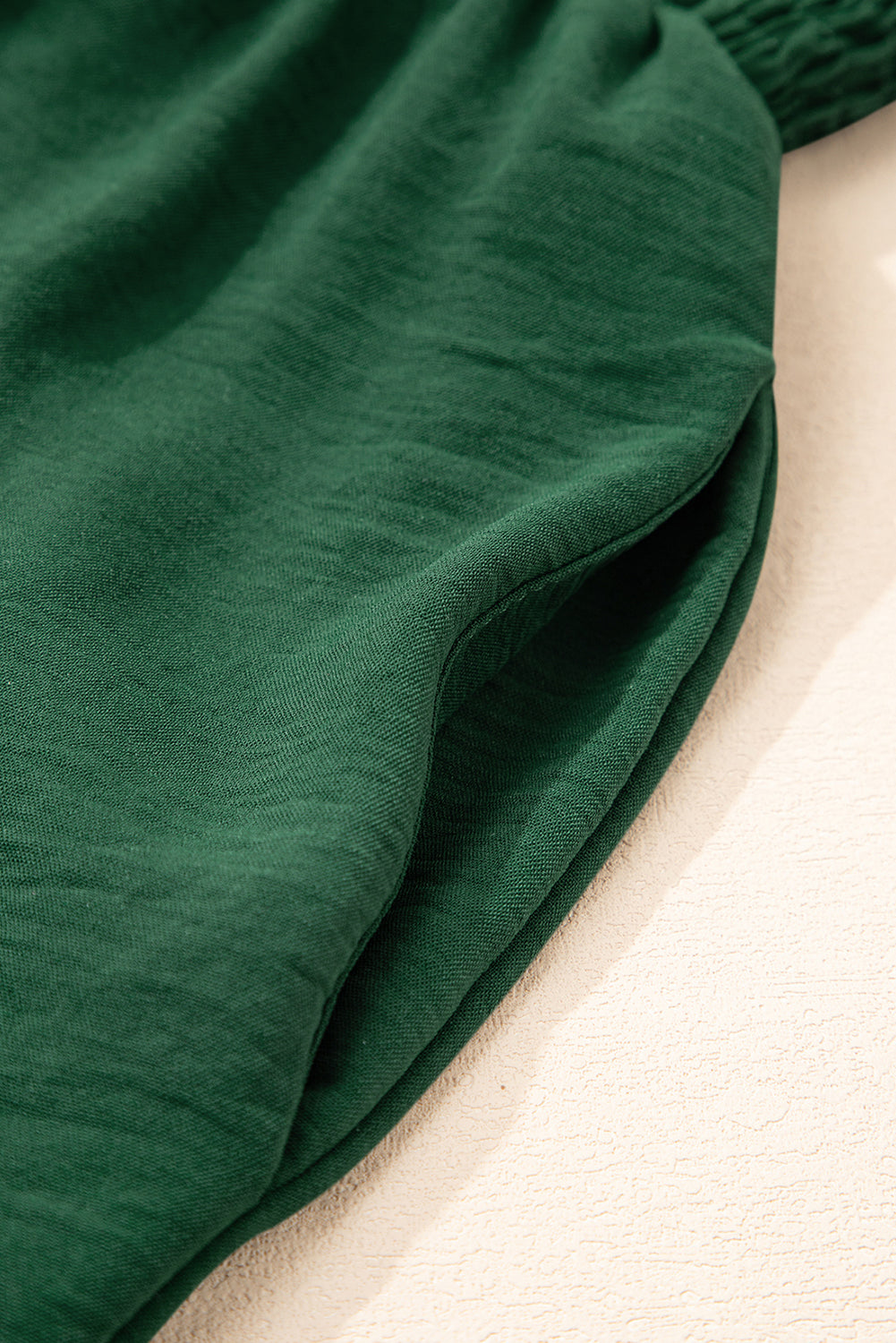 Green Smocked Sleeveless Wide Leg Jumpsuit with Pockets PLUS AVAILABLE