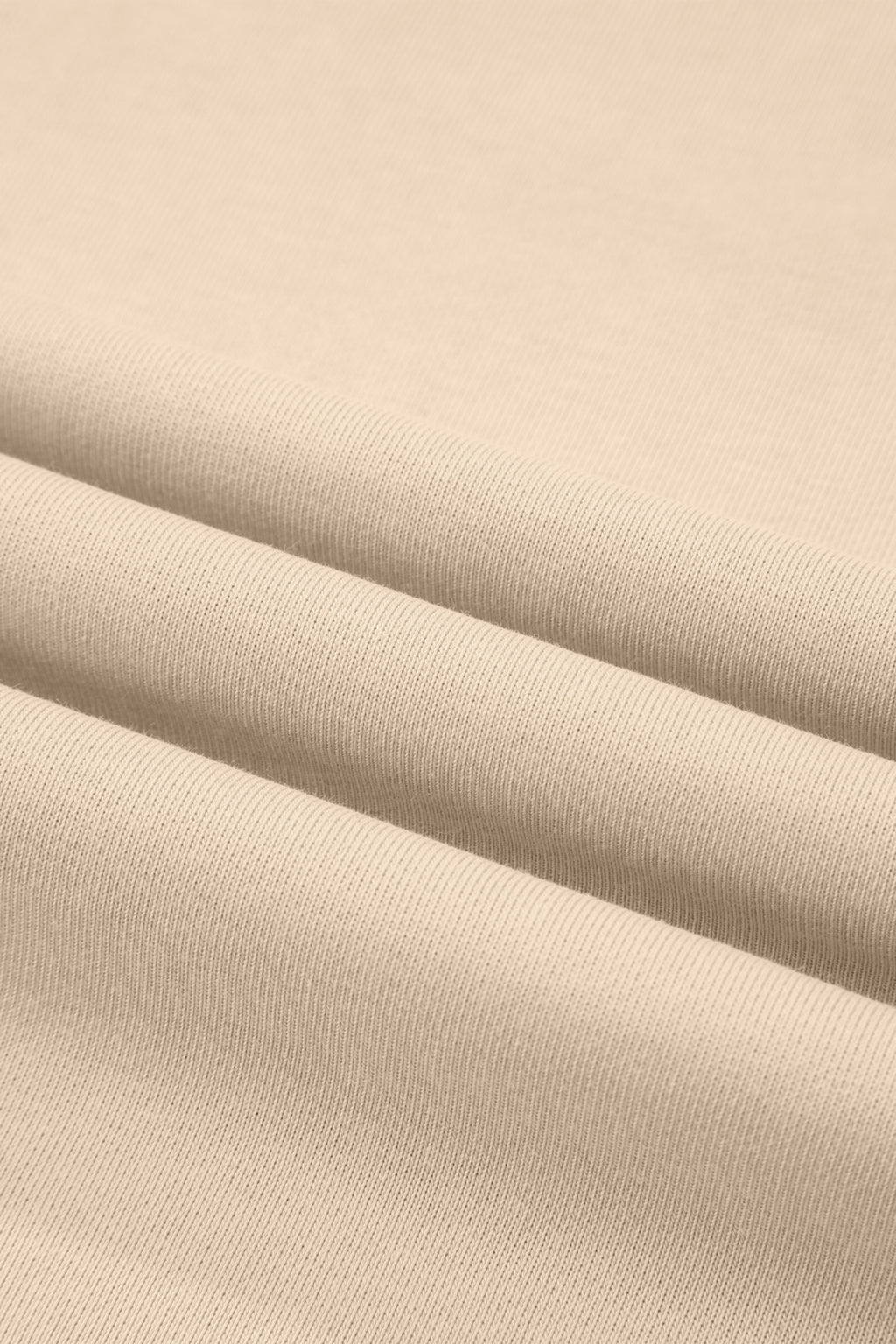 Beige Solid Color Raw Seam Patchwork Baggy Sweatshirt SALE