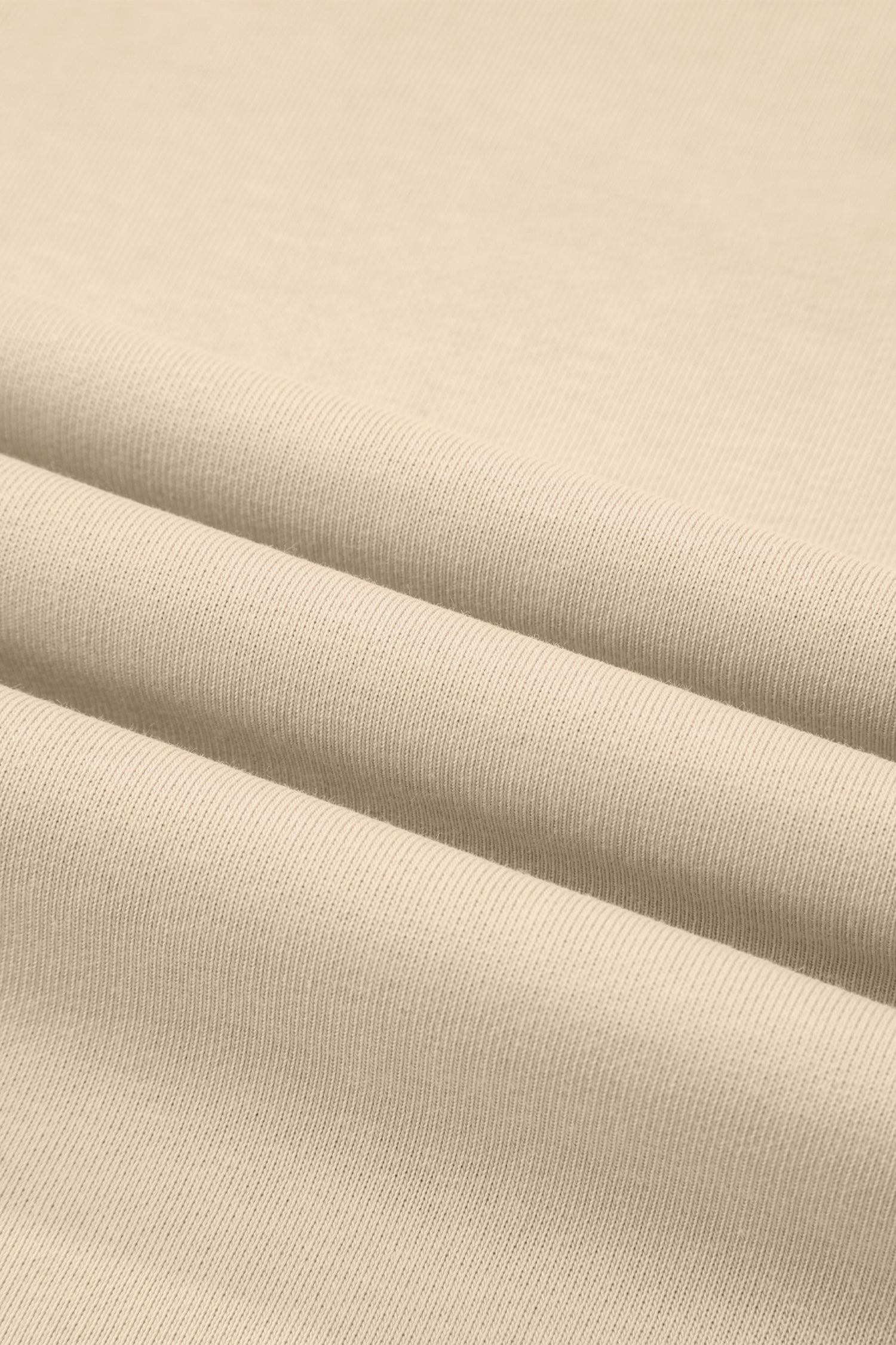 Beige Solid Color Raw Seam Patchwork Baggy Sweatshirt SALE