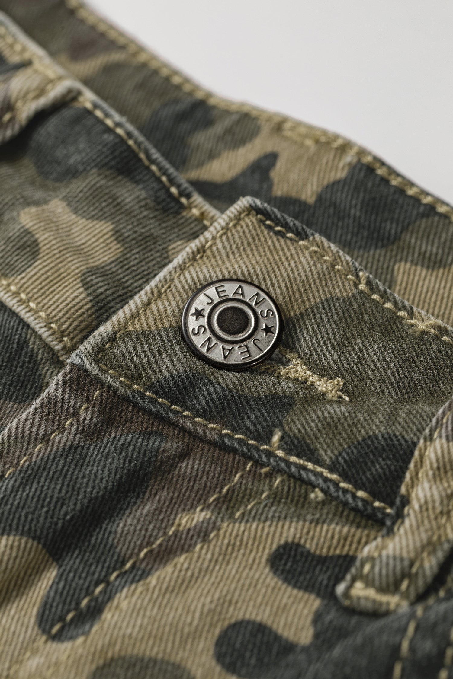 Green Camouflage High Rise Denim Shorts SALE