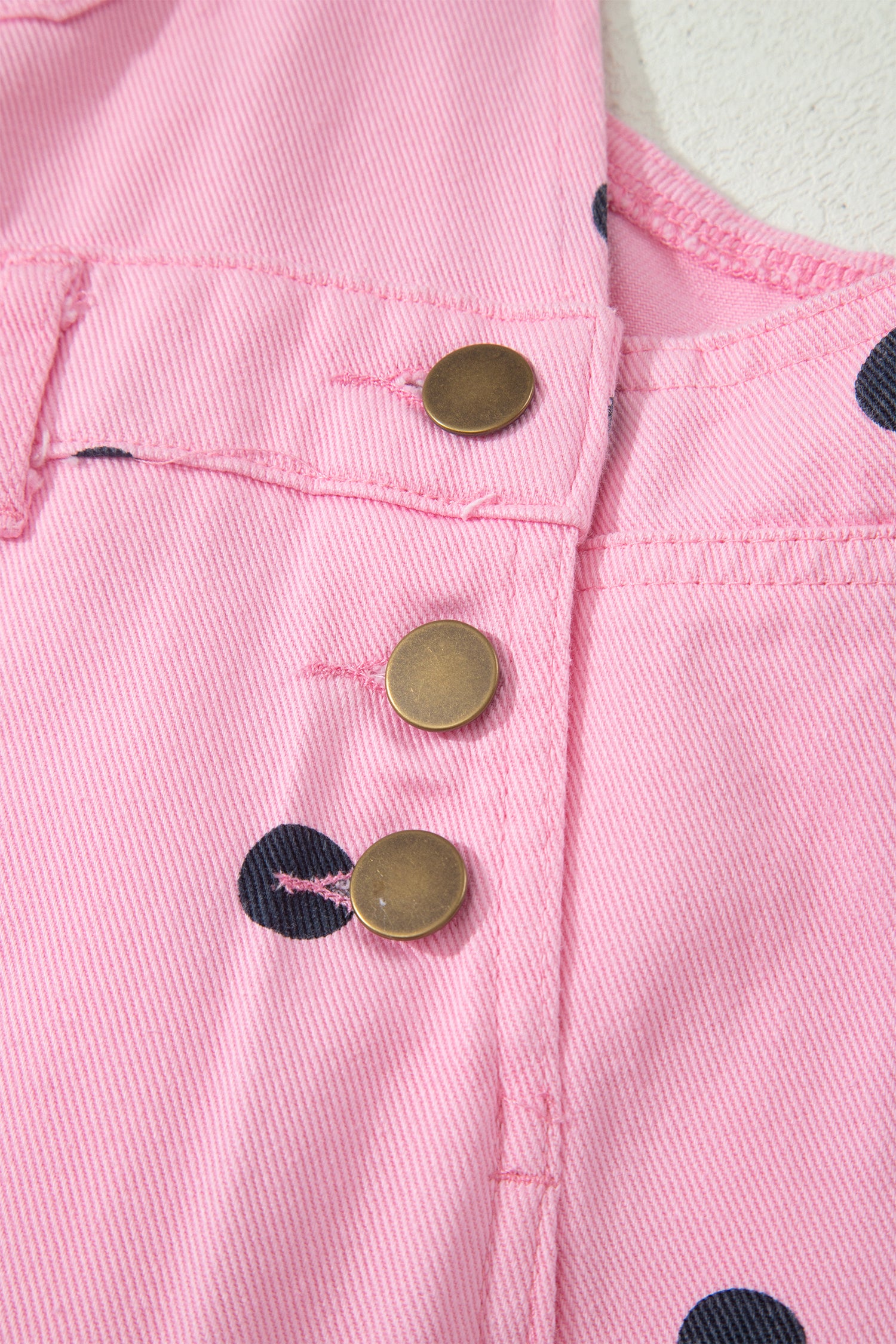 Light French Beige Polka Dot Print Bib Pocket Denim Barrel Overalls Jumpsuit SALE