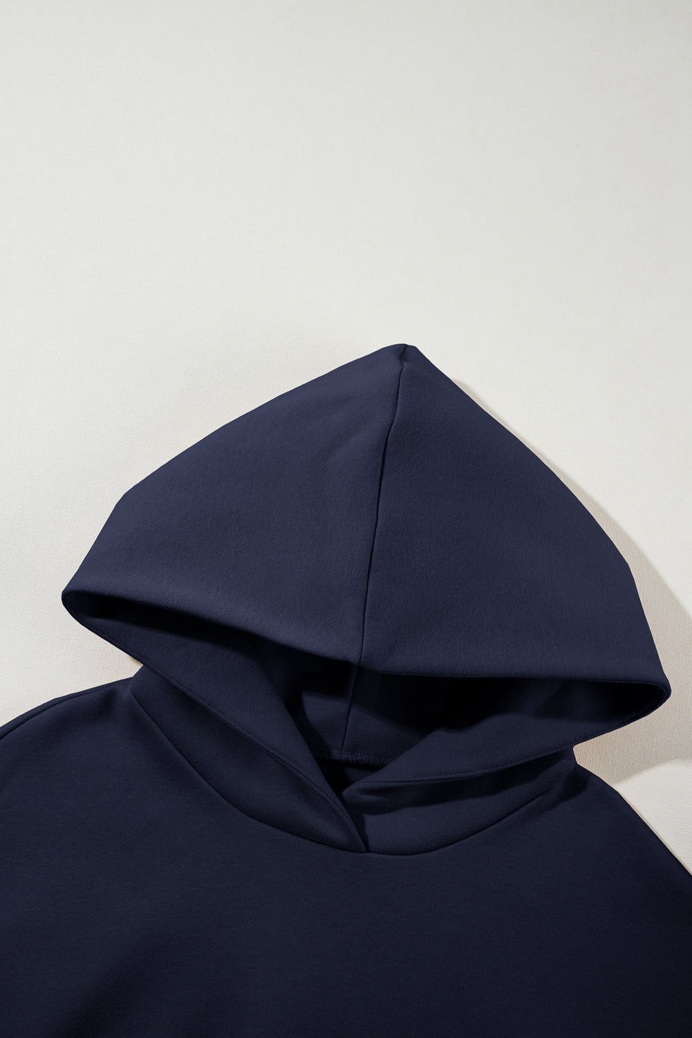 Navy Blue Solid Exposed Seams Hoodie and Joggers Activewear Set PLUS AVAILIBLE