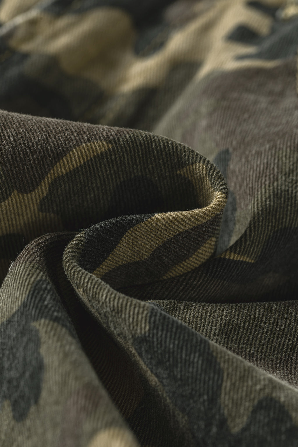 Green Camouflage High Rise Denim Shorts SALE