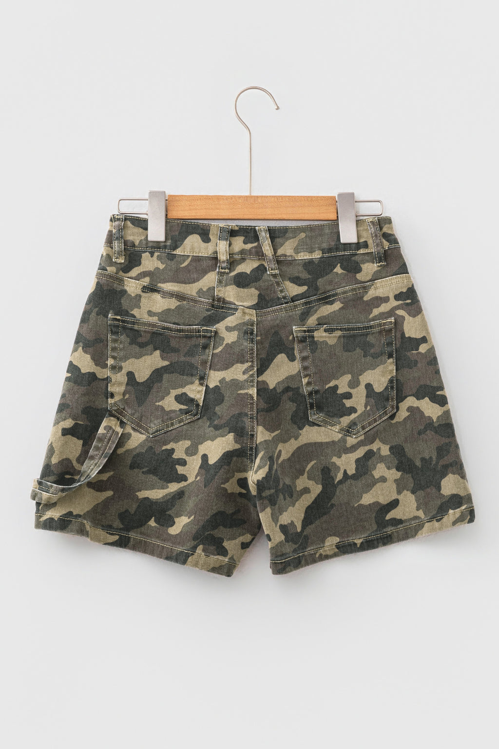 Green Camouflage High Rise Denim Shorts SALE