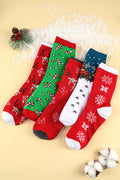 Dearlove Fiery Red 5 Pairs/Set Christmas Cartoon Elk Soft Socks Set with Box SALE